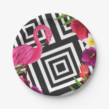 Flamingo Party Paper Plates Tableware