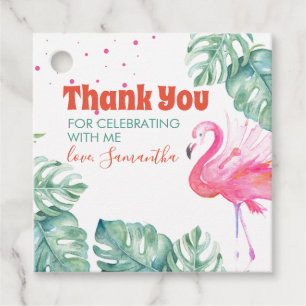 Flamingo Party Thank You Favour Tags