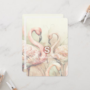 Flamingo Party Theme, Custom Invitation