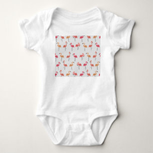 Flamingo Pattern Background Tropical Design Baby Bodysuit
