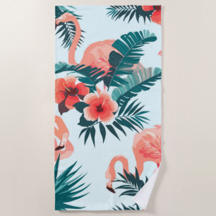 Flamingo Pattern Beach Towel