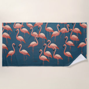 Flamingo Pattern Beach Towel