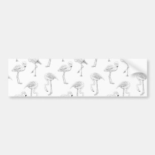 Flamingo pattern bumper sticker