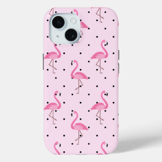 Flamingo pattern iPhone 15 case