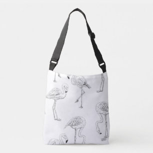 Flamingo pattern crossbody bag