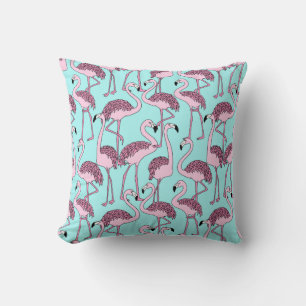 Flamingo pattern cushion