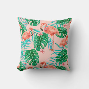 Flamingo pattern cushion