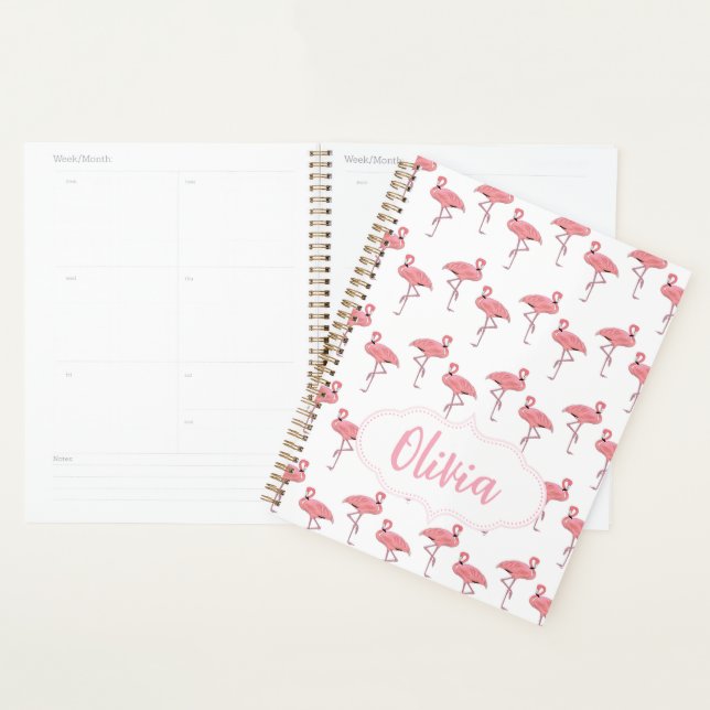 Flamingo Pattern Custom Name Planner (Display)