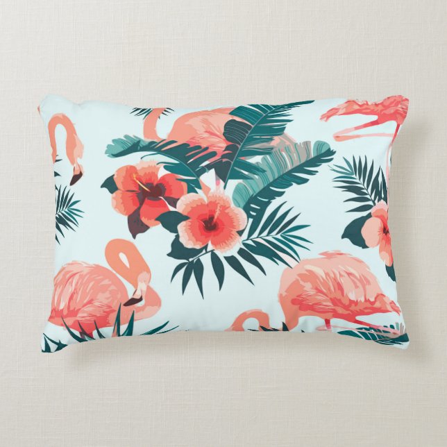 Flamingo Pattern Decorative Cushion (Front)