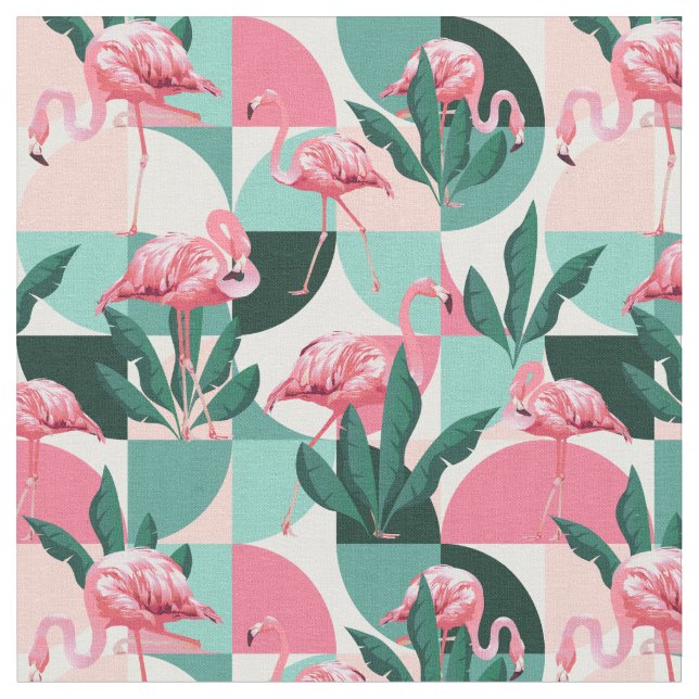 Flamingo pattern fabric (Close Up)