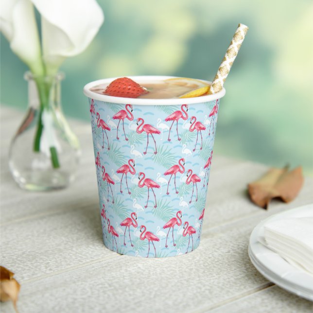 Flamingo Pattern Paper Cups (Insitu)