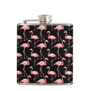 Flamingo Pattern Pink Bird Tropical Animal Lover Hip Flask