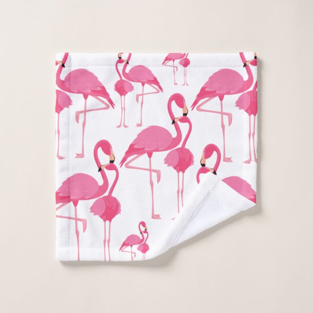 Flamingo pattern pink wash cloth (Wash Cloth)