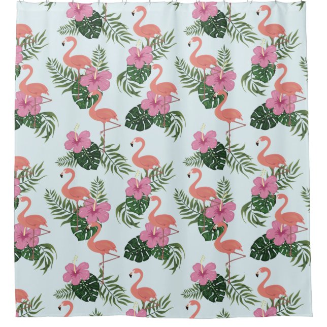 Flamingo Pattern Shower Curtain (Front)