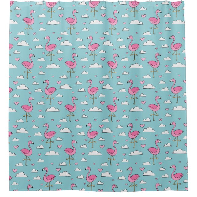 Flamingo Pattern Shower Curtain (Front)