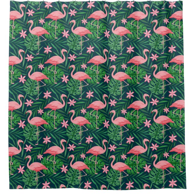 Flamingo Pattern Shower Curtain (Front)