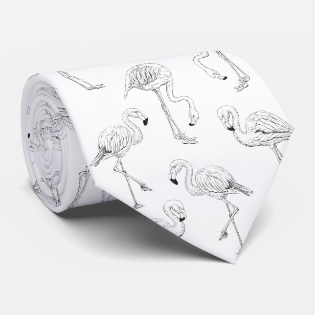 Flamingo pattern tie (Rolled)