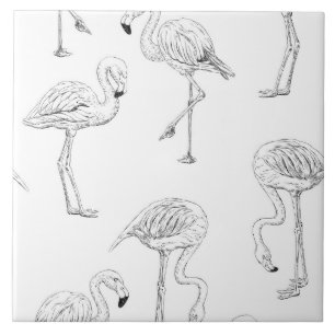 Flamingo pattern tile