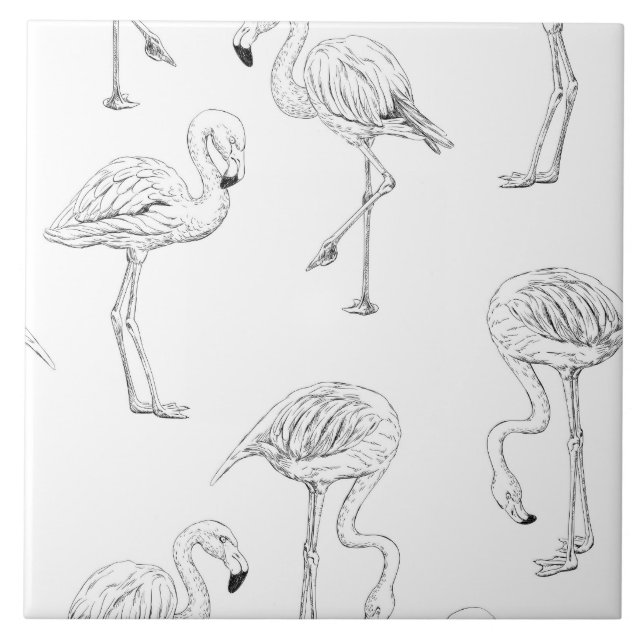Flamingo pattern tile (Front)