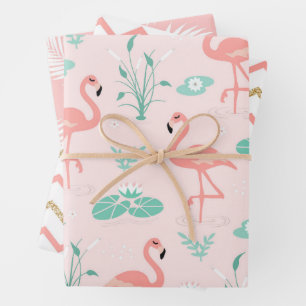  Flamingo Pattern  Wrapping Paper Sheet