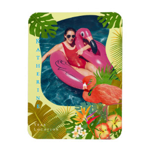 Flamingo Photo Tropical Yellow Magnet