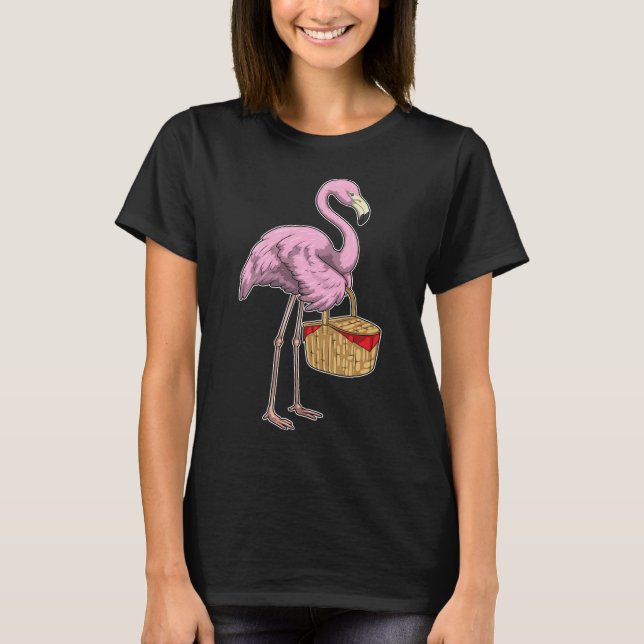 Flamingo Picnic Basket T-Shirt (Front)