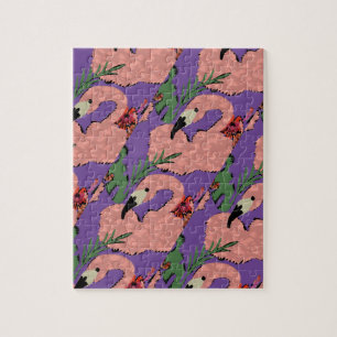 Flamingo Pineapples Hand Drawn Doodles Jigsaw Puzzle