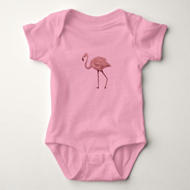 Flamingo Pink Baby Bodysuit Tutu (Front)