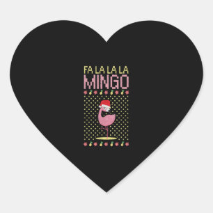 Flamingo pink beak gift Christmas Heart Sticker