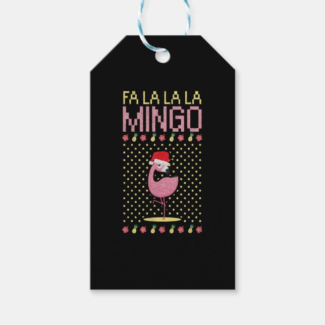 Flamingo pink beak gift Christmas Tags (Front)