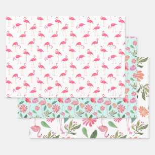 Flamingo Pink Bird Nature Tropical Bird Wrapping Paper Sheet