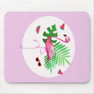 Flamingo Pink Bird Watermelon Flamingo Lovers Mouse Mat