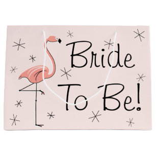 Flamingo Pink 'Bride to Be!' gift bag large