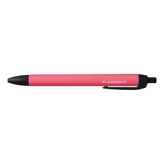 Flamingo pink color name black ink pen (Bottom)