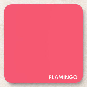 Flamingo pink color name coaster