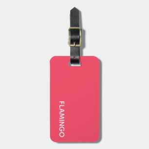 Flamingo pink color name luggage tag