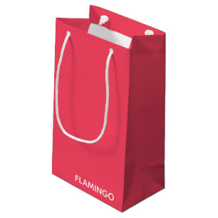 Flamingo pink color name small gift bag