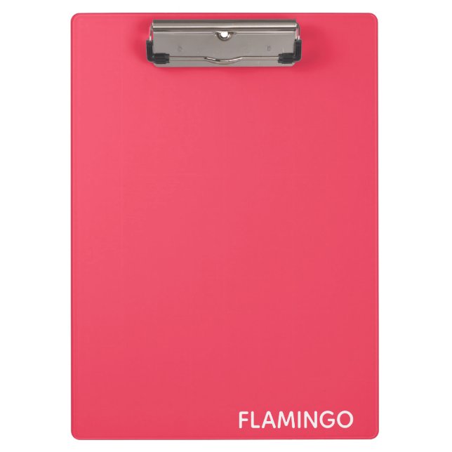 Flamingo pink colour name clipboard (Front)
