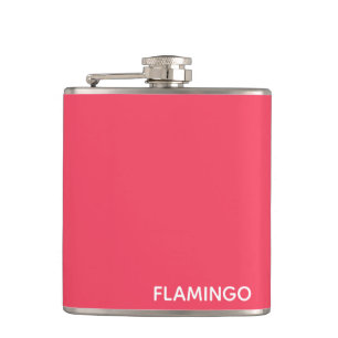 Flamingo pink colour name hip flask