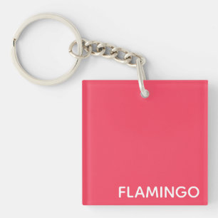 Flamingo pink colour name key ring
