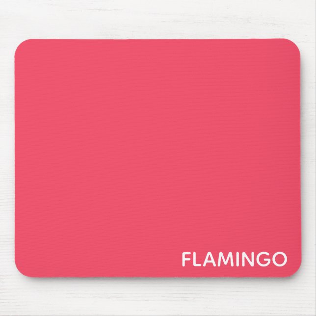 Flamingo pink colour name mouse mat (Front)