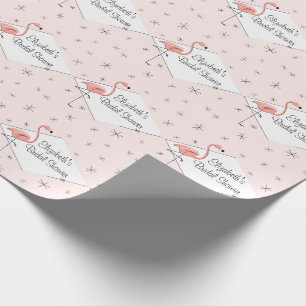 Flamingo Pink diamond Bridal Shower wrapping paper