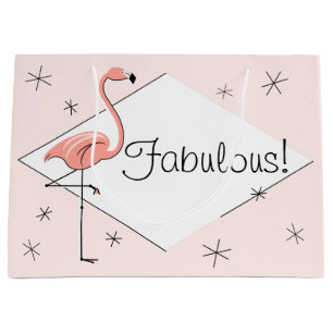 Flamingo Pink diamond 'fabulous!' gift bag large