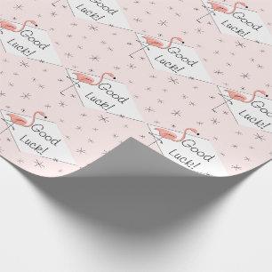 Flamingo Pink diamond Good Luck wrapping paper