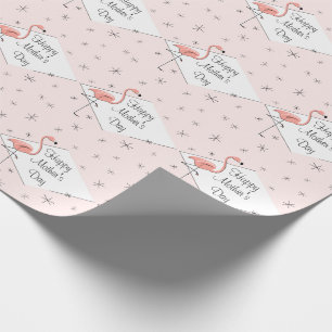Flamingo Pink diamond Happy Mother's Day gift wrap