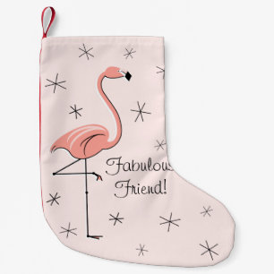 Flamingo Pink Fabulous Friend! stocking one sided
