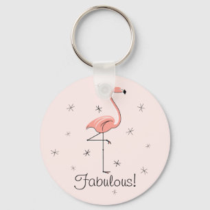 Flamingo Pink 'Fabulous!' key chain