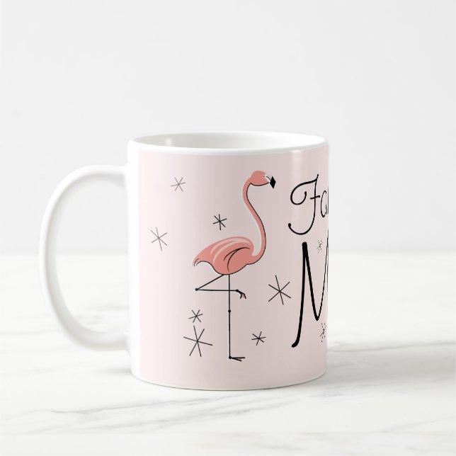 Flamingo Pink 'Fabulous Mum' mug (Left)