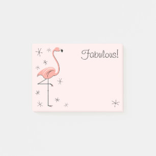 Flamingo Pink "Fabulous!" Post-it Notes