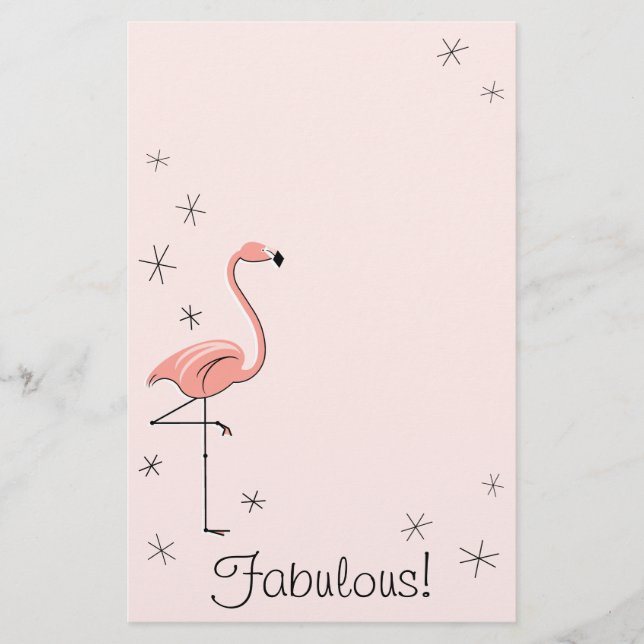 Flamingo Pink Fabulous! stationery (Front)